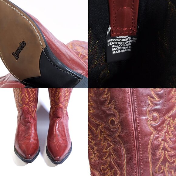 Laredo Boots 8 Burnt Red/Orange Leather Madison Collection Western Cowboy Boot - Picture 9 of 10